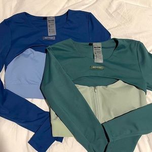 BO+TEE | Cutting Edge Collection, Long Sleeve Sports Bra SET OF 2 in XS